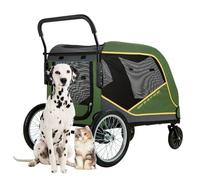 Dog Pram Pet Stroller for Large Dogs, Dog Strollers for Large Dogs and Cats, Travel Carriage Large Dog Stroller Pushchair Heavy Duty Dog Pram for Twin or Multiple Pet(Green)