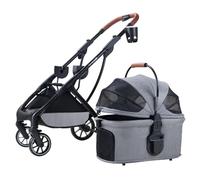 Dog Pram Pet Strollers for Small and Medium Dogs - Foldable Travel Carrier Dog Prams Pushchairs with Cup Holder for Cat Strollers