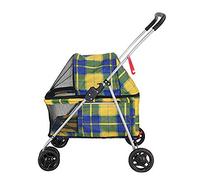 Dog Pram Pushchair Pet Buggy Portable Disabled Cat Carrier Luxury Trolley Pet Bike Washable Pet Car (Yellow)