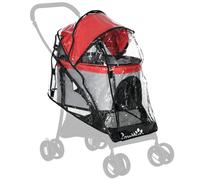 Dog Pram Rain Cover Transparent Plastic 58Lx40Wx75Hcm ZipTop Front & Rear Entry