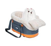 Dog Pram Seats - Pet Carrier for Cars | Adjustable Puppy Car Seat for Cats and Dogs Under 5 kg | Soft Velvet Portable Travel Baker | Comfortable Safety Pet Booster Seat Roads and t