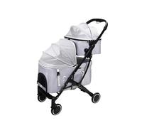 Dog Prams Pushchairs Double-Layer Pet/Cat/Dog Strollers, Premium Pet Stroller for 2 Cats Dogs Detachable Two-Layer Stroller Travel Cart Carrier for Twin or Multiple (Color : Blue)