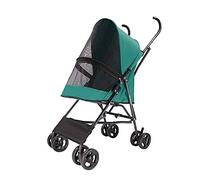 Dog Prams Pushchairs for Small Dogs Pet Strollers for Small Dogs Umbrella Structure Lightweight Pet Stroller for Cats Puppy & Kitten Carrier Breathable (Green) (Green)