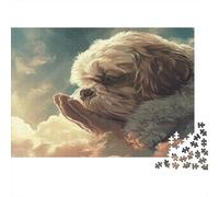 Dog Praying Clouds 1000 Pc Jigsaw Puzzle Bundle Family Puzzle Lovers Brain Training Stress Relief Puzzle Gift for Teen Puzzle Fans 12-18 70x50cm/1000pcs