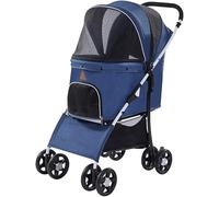 Dog Premium Pet Stroller for Medium Small Dogs Foldable 4 Wheel Cat Strollers for 2 Cats Dog Prams for Small Dogs Breathable Dog Stroller