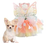 Dog Princess Dress,Rainbow Butterfly Clothes For Cats And Small Dogs - Butterfly Wing Design Cat Clothes Cat Clothes Dresses For Spring And Summer, Colorful Costume