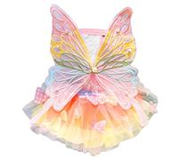 Dog Princess Dress,Summer Thin Cat Rainbow Butterfly Pettiskirt Cute Pet Clothes Chihuahua Teddy Dress Pet Supplies (XL)