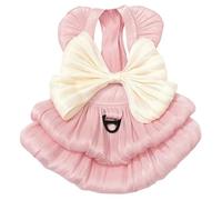 Dog Princess Dresses for Small Dogs Cat Bow Dress with Ring Dog Girl Clothes Cute Puppy Tutu Skirt Doggy Summer Costume Pet Outfits for Shih Tzu Yorkie Chihuahua Clothe (Pink, M(2.5-3.5kg))