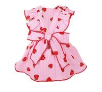 Dog Princess Harness Dress - Floral Styles Girl Puppy Dress - Breathable Bow Tie Dress With Drawstring Buckle For Small Dog Cats Girl Puppy