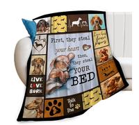 Dog Print Blanket Cute Dachshund Animal Throw Blankets for Couch Sofa Bed Stuff Decor Lightweight Soft Cozy Fleece Plush Flannel Bedding Gifts for Baby Girls Boys Kids Adults Lover Men Women 40"x50"