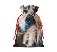 Dog print Drawstring Gifts Bag for Wedding Party Birthday Unique Present Bag Reusable Canvas Bag,1 Piece Small