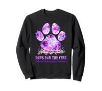 Dog Print Paws For The Cure Fibromyalgia Awareness Month Sweatshirt