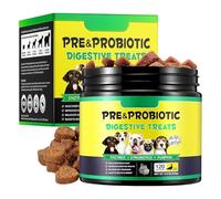 Dog Probiotic Soft Chews with Prebiotics - 120 Count Digestive Support Supplement for Dogs, Gut Health, Skin & Coat Care, Duck Flavour, Suitable for All Breeds & Life Stages - Pack of 1