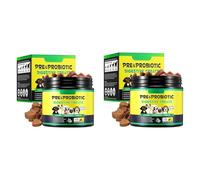 Dog Probiotic Soft Chews with Prebiotics - 120 Count Each (Pack of 2) - Digestive Support Supplement for Dogs, Gut Health, Digestive Enzymes, Skin & Coat Care, Duck Flavour, All Breeds & Sizes