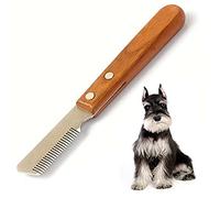 Dog Professional Stripping Knife,Stripping Knives Tool for Dogs Hand Stripping Knife for Border Terrier Pet Grooming Tool Ergonomic Wooden Handle (Right)