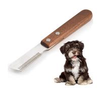 Dog Professional Stripping Knife,Stripping Knives Tool for Dogs Hand Stripping Knife for Border Terrier Pet Grooming Tool Ergonomic Wooden Handle (Right Handed)