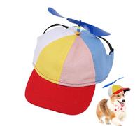 Dog Propeller Hat, Pet Outdoor Sports Hats with Ear Holes, Removable Propeller, Sun Protection and Breathable, Adjustable Size, Suitable for Couples, Playing in the Park, Taking Photos