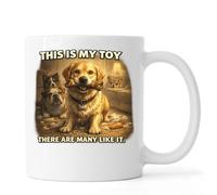 Dog Protecting Favorite Toy Ceramic Tea Coffee Mug White
