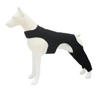 Dog Protective Cover for Hind Leg, L, Post-Surgery Anti Lick Wound Recovery, Adjustable Fit, Polyester Fabric, Black, Outdoor Uninvited Visitors Protection, for Sensitive Areas