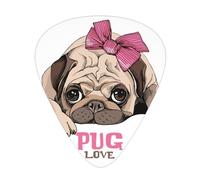 Dog Pug Puppy Pink Bow Guitar Pick 12 Packs For Acoustic Electric Guitars Bass Or Ukulele With Three Different Thickness
