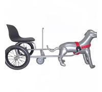 Dog Pulling Cart with Seat, 2 Wheel Dog Trolley for 25-60 lb Dogs, Lightweight Exercise Training Cart, Telescopic Tow Bar, Parking Foot Brake, Balance Wheel, Optional Basket