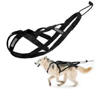 Dog Pulling Harness, Adjustable Dogs Harness for Sled Exercise with Reflective Strips Pet Sledding Bikejoring Skijoring Running Canicross Scootering for Average Sized Dog About 45-50LBS (Black, XL)
