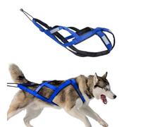 Dog Pulling Harness with Reflective Stripes, Dog Exercise Pulling Harness, Skiing and Sledding、canicross (blue, 2XL)