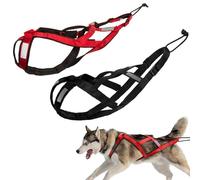 Dog Pulling Harness, X Back Mushing Husky Harness for Dogs Sled Exercise, Pet Weight Pulling Sledding Harnesses, Bikejoring, Skijoring, Large Running Dogs Sledding, Canicross Scootering (Black, L)