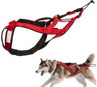Dog Pulling Harness,X Back Mushing Husky Harness for Large Running Dog Sled Exercise,Pet Weight Pulling Sledding for Sled Exercise, Bikejoring Husky Canicross Scootering (Red, XL)