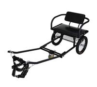 Dog Pulling Training Cart, Trolley with Quick-Release Seat, Foldable Pull Rod, Dual Foot Brakes, Main Wheels + Balance Wheel, Pull Cart for Medium to Large Dogs(X-Large)