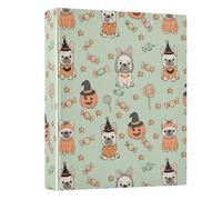 Dog Pumpkin Candy 3 Ring Binder 1.5 Inch Round Ring Binder View Binder Holds 200 Documents for Home School Office Use