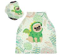 Dog Puppy Flower Stretchy Baby Car Seat Cover,Canopy Nursing Covers,Soft Breathable Windproof Scarf Changepad for Winter Infant Breastfeeding Boys