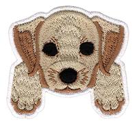 Dog Puppy Labrador Patch Iron On or Sew On Iron On Patch Iron-On Clothes Embroidered Iron On Patch Applique Patch Size 5.9 x 5.6 cm