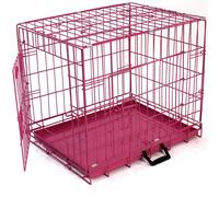 Dog Puppy Metal Training Cage in Pink 30in Actiaspet 21425