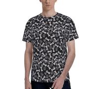 Dog Puppy Paw Print Men Summer Fashion T-Shirt Breathable Soft Short Sleeve Casual Tee Gym Office Wear Black