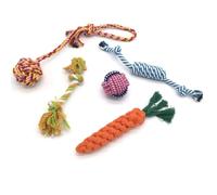 Dog & Puppy Pet Chew Toys 5 Piece Bundle | Rope | Tug of War | Teething | Boredom Buster | Furniture Saver | Interactive Dog Toy Bundle - Durable, Chew-Resistant Toys for Endless Fun & Dental Health