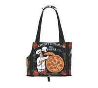 Dog Purse Carrier, Chef Pizza Print Dog Carrier with Pockets for Dog 0-11lbs Tote Bag Carrier with Pocket