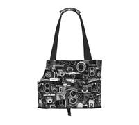 Dog Purse Carrier, Cool Camera Collection Print Dog Carrier with Pockets for Dog 0-11lbs Tote Bag Carrier with Pocket