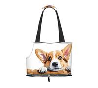 Dog Purse Carrier, Cute Corgi Print Dog Carrier with Pockets for Dog 0-11lbs Tote Bag Carrier with Pocket