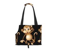 Dog Purse Carrier, Cute Monkey Print Dog Carrier with Pockets for Dog 0-11lbs Tote Bag Carrier with Pocket