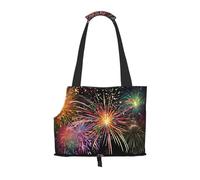 Dog Purse Carrier, Explosion Firework 3D Print Dog Carrier with Pockets for Dog 0-11lbs Tote Bag Carrier with Pocket