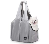 Dog Purse Carrier for Small Dogs, Cats, and Puppies - Soft-Sided Travel Pet Tote Bag with 4 Large Pockets, Foldable, Lightweight, Fits Pets up to 15 lbs, for Travel, Vet, Outings (Grey)