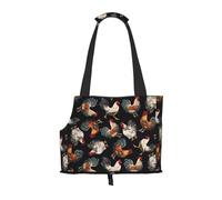 Dog Purse Carrier, French Roosters Print Dog Carrier with Pockets for Dog 0-11lbs Tote Bag Carrier with Pocket