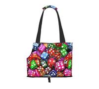 Dog Purse Carrier, Games Dice Set Print Dog Carrier with Pockets for Dog 0-11lbs Tote Bag Carrier with Pocket