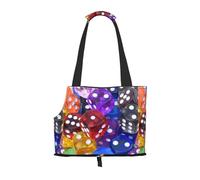 Dog Purse Carrier, Games Dice Set Print Dog Carrier with Pockets for Dog 0-11lbs Tote Bag Carrier with Pocket