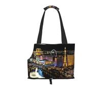Dog Purse Carrier, Las Vegas Night View Print Dog Carrier with Pockets for Dog 0-11lbs Tote Bag Carrier with Pocket