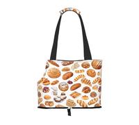 Dog Purse Carrier, Painted Bread Print Dog Carrier with Pockets for Dog 0-11lbs Tote Bag Carrier with Pocket
