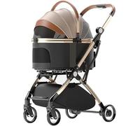 Dog Pushchair,Pet Dog Pram Stroller for Small Medium Dogs/2 Cats - Separable Cat Strollers Trolley with Rain Cover - Aluminum Bracket Travel Carrier Cart Carriage - Convenient and Comfortabl