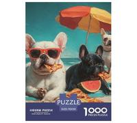 Dog Puzzle 1000 Pieces Adults Teens Challenging Brain Teaser Fun Cute Pet Adorable Puppy Smooth Cut Sturdy Board 70x50cm/1000pcs