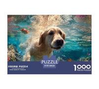 Dog Puzzle 1000 Pieces for Adults Mindful Relaxing Hobby Animals Eco-Friendly Thick Board 38x26cm/1000pcs